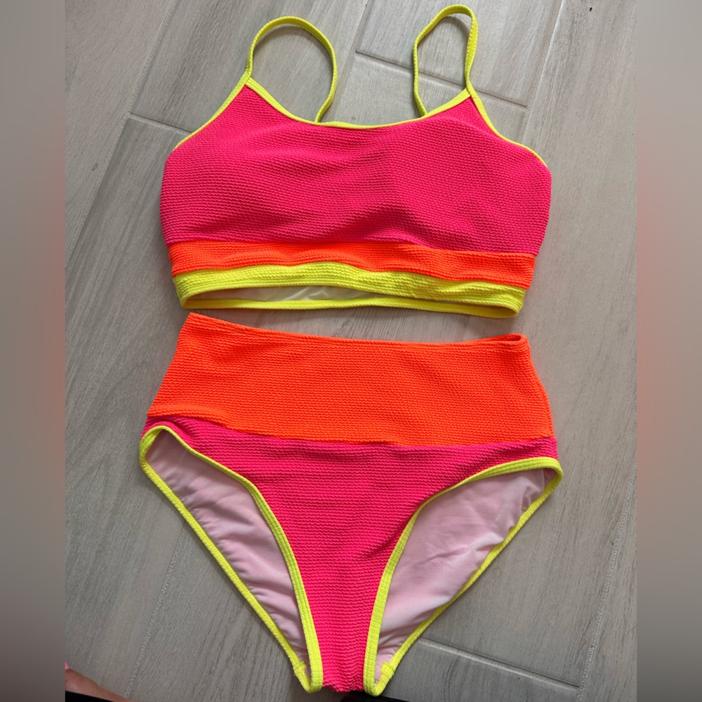 Pink Lilly high waisted bikini.